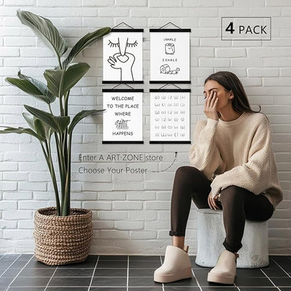 4 Pack Magnetic Picture Frames - 8x10 8x12 8x14 Poster Frame Hanger for Photo Picutre Canvas Artwork Art Print Wall Hanging