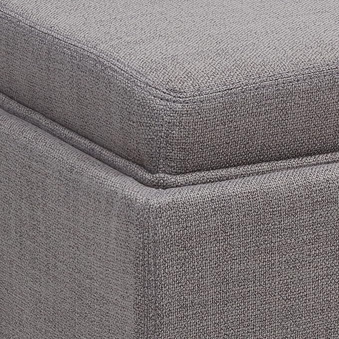 CHITA Storage Ottoman Cube with Tray Lid, Small Footstool with Storage, Square End Table for Living Room and Bedroom, Performance Fabric in Flint Grey