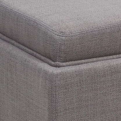 CHITA Storage Ottoman Cube with Tray Lid, Small Footstool with Storage, Square End Table for Living Room and Bedroom, Performance Fabric in Flint Grey