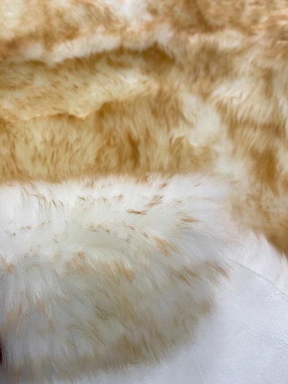 HUAHOO Premium Genuine Sheepskin Rug Real Australia Sheepskin Natural Luxury Fluffy Lambskin Fur Area Rug Seat Covers for Kids Bedroom Sofa Chair Cover Pets Dogs Mat Double Pelt/2' x 6' Brown Tipped