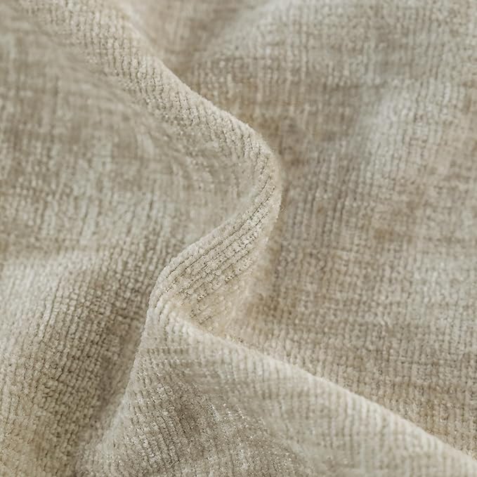 CaliTime Throw Pillow Covers Decorative 20 X 20 Inches Pack of 2 Cotton Thread Stitching Edges Solid Dyed Soft Chenille Cushion Cases for Couch Sofa Bed Living Room Farmhouse Light Taupe