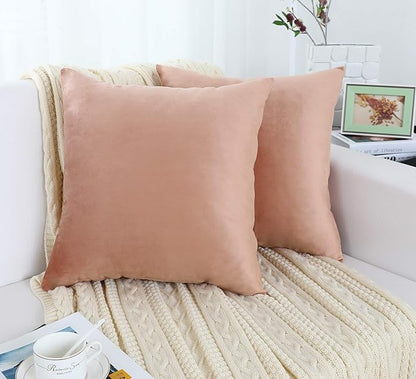 Jeneoo Set of 1 Comfy Soft Velvet Throw Pillow Covers Couch Solid Rectangle Cushion Cases for Bedroom Sofa Car Decorative (14 x 26 Inches, Blush Rose)