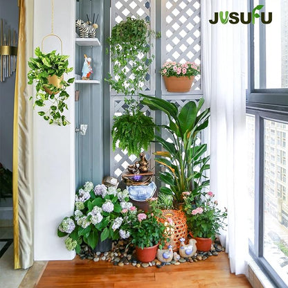Metal Hanging Planters, 2pcs Black Hanging Planters for Indoor & Outdoor Plants, No Plant incld