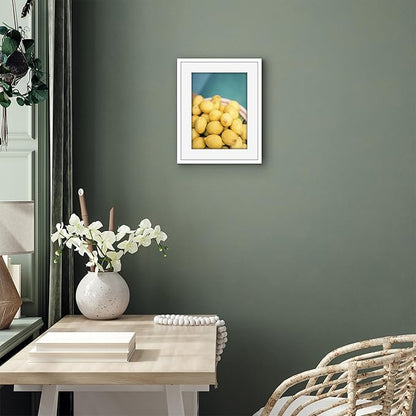 Americanflat 11x14 Picture Frame with Shatter-resistant Glass - Use as 8x11 Frame with Mat or Display 11x14 Photo Without Mat - Streamline Collection - Thin Border Picture Frames for Wall - White