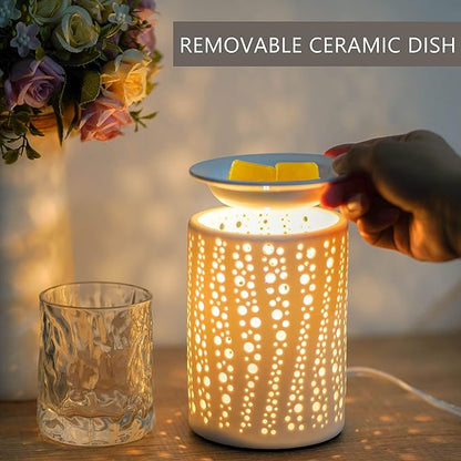 PALANCHY Wax Melt Warmer with Timer Electric Candle Wax Warmer Ceramic Oil Burner with 2/4/8 Hr Timer Settings Fragrance Wax Melter for Scented Home Aromatherapy