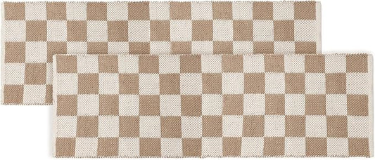 REDEARTH · Jute Cotton Area Rug - 2'x6' Rectangular Rug, Sustainable Handwoven, Non-Shedding, Soft & Durable – Reversible, Neutral Tones for Home Décor in Living Room, Dining Room, Bedroom, Set of 2