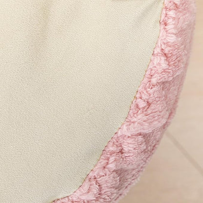 Pouf Ottoman Stuffed 20x20x12 Inches Floor Pouf Plush Fiber Ottoman Foot Rest Under Desk Foot Stool for Living Room Bedroom (Pink)