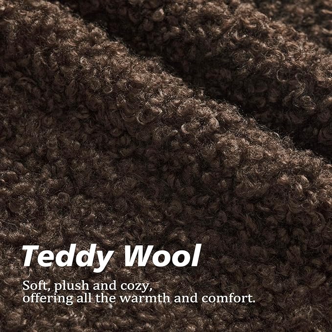 Foindtower 2 Pieces 24x24 Inch Dark Brown, Faux Fur Throw Pillow Cover Accent Sherpa Furry Pillow Covers Fuzzy Soft Pillowcases Cozy Sheepskin Decorative Fleece Cushion Case for Bed Couch Living Room