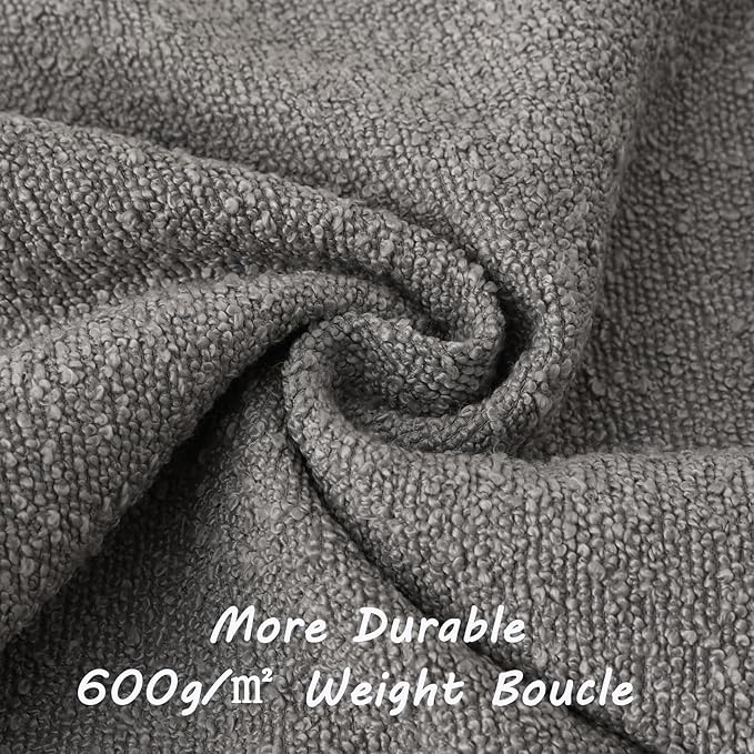 FUTEI Pack of 2 Light Grey Decorative Throw Pillow Covers 22x22 Inch Soft Cozy Solid Boucle Textured Cushion Case,Modern Home Decor for Couch Bed Living Room