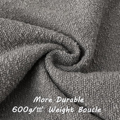 FUTEI Pack of 2 Light Grey Decorative Throw Pillow Covers 22x22 Inch Soft Cozy Solid Boucle Textured Cushion Case,Modern Home Decor for Couch Bed Living Room