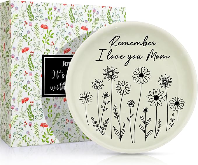 JoycuFF Mom Gifts from Daughter Son, Birthday Christmas Mothers Day Gifts for Mother, Best Mom Trinket Dish Jewelry Tray Ring