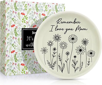JoycuFF Mom Gifts from Daughter Son, Birthday Christmas Mothers Day Gifts for Mother, Best Mom Trinket Dish Jewelry Tray Ring