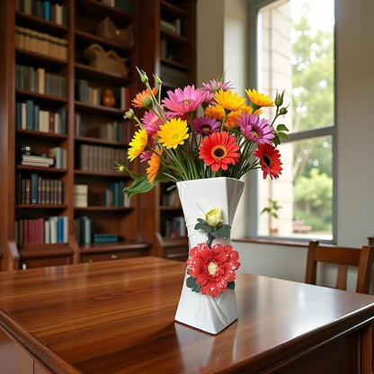 MTME Porcelain vase with Flowers, Memorabilia, Wedding Gifts, Aesthetic Sculpture Home décor (Red)