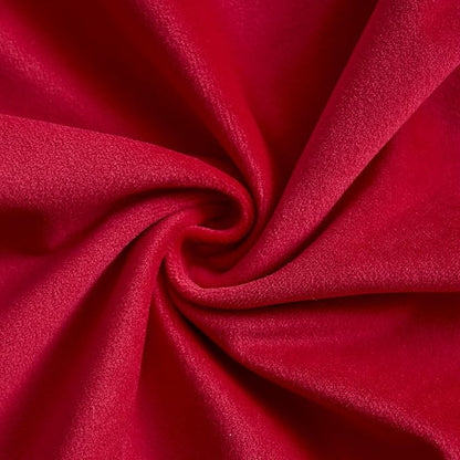 LIGICKY Set of 2 Christmas Red Velvet Throw Pillow Covers Modern Minimalist Style Solid Decorative Dark Green Rope Edging Soft Square Cushion Cases for Sofa Bedroom Party Décor, 20 x 20 inch