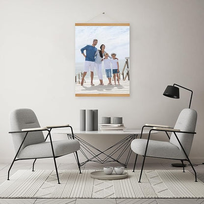 SZDHHH Custom Photo Prints with Magnetic Hanger Frame Canvas Poster Prints With Your Photos Personalized Hanging Poster Pictures Wall Art Decor Framed for Home Decor Gifts Keepsakes (30" Lx24 W)