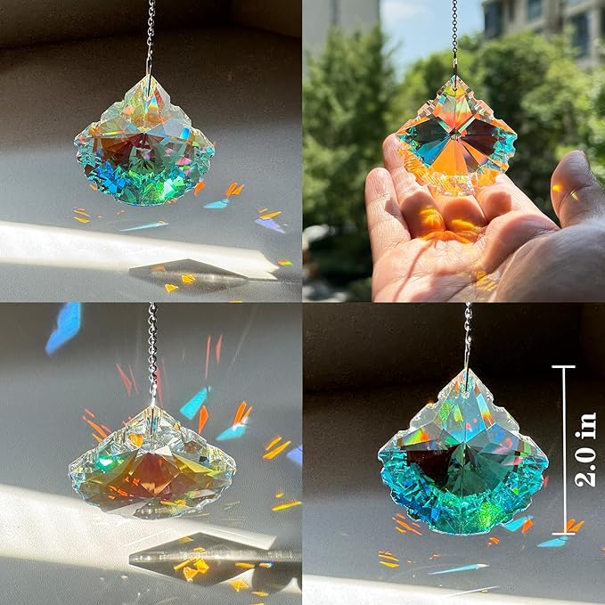 4PCS Crystal Sun Catcher Prisms,Rainbow Maker for Windows, Room, Garden Fantasy Aesthetic Home Decor,Hanging Suncatchers with Glass Prism