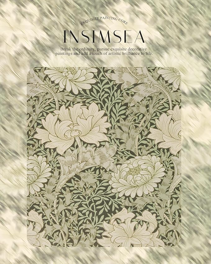 InSimSea Gold Framed Canvas Wall Art Room Decor Floral Scenic Oil Painting Flower Art Prints French Romantic Botanical Designs Wall Decor Framed Wall Pictures for Bedroom Bathroom and Office 13x16in