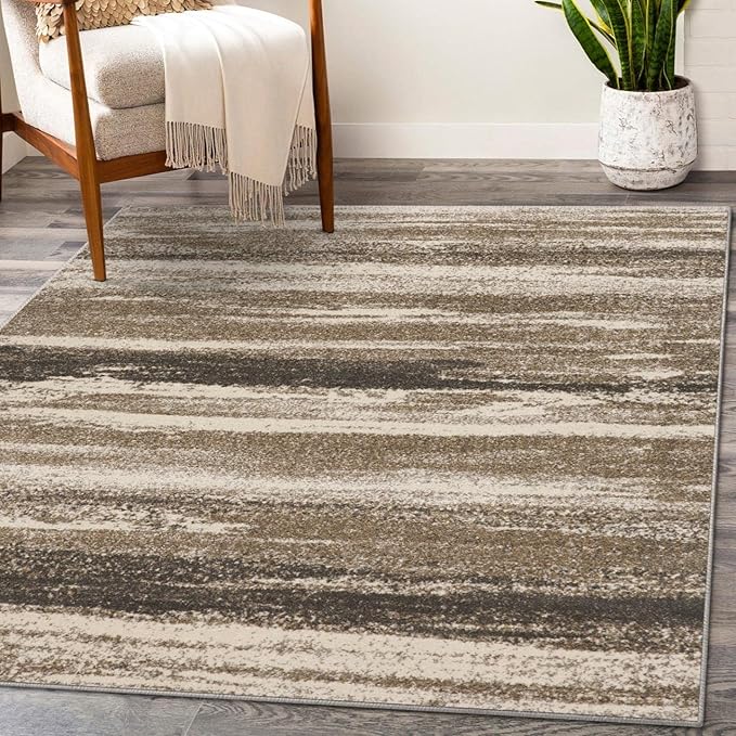 LUXE WEAVERS Lagos Collection 7501 Beige 9x12 Abstract Area Rug