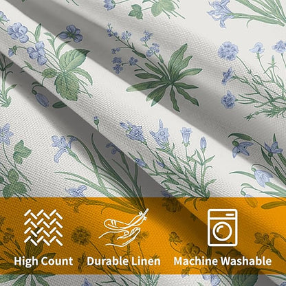 Sage Green Blue Block Print Pillow Covers 24x24 Set of 2 Decorations Vintage Floral Throw Pillow Covers Decor Cozy Soft Rustic Pillowcases Farmhouse Flower Printed for Sofa Bed Home Decorative