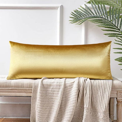 Artscope Luxury Velvet Pillow Covers Super Soft Decorative Rectangle Throw Pillow Covers Case Cushion Covers for Sofa Couch Bedroom Car Decor 14x36 Inch Shimmery Gold