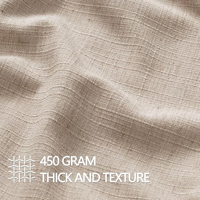 MIULEE Pack of 2 Thick Textured Couch Throw Pillow Covers, Natural Linen Decorative Pillow Covers 20x20, Neutral Cushion Cases for Sofa Bed Living Room Modern Farmhouse Home Decor, No Filling