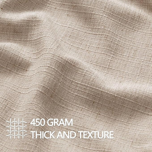 MIULEE Pack of 2 Thick Textured Couch Throw Pillow Covers, Natural Linen Decorative Pillow Covers 20x20, Neutral Cushion Cases for Sofa Bed Living Room Modern Farmhouse Home Decor, No Filling