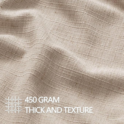 MIULEE Pack of 2 Thick Textured Couch Throw Pillow Covers, Natural Linen Decorative Pillow Covers 22x22, Neutral Cushion Cases for Sofa Bed Living Room Modern Farmhouse Home Decor, No Filling