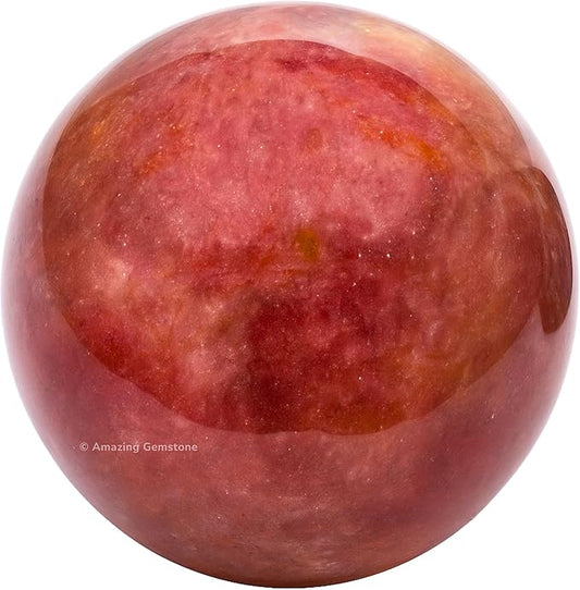Amazing Gemstone Strawberry Quartz Crystal Ball with Stand - 1.5 Inches Crystal Sphere Meditation Balls for Witchcraft and Decorative Balls