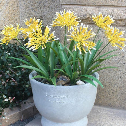 Fake Plants Outdoor with Flowers Artificial Agapanthus Large Plastic Faux Flower 8 Bundles 18.9 in Spring Summer Decoration for Patio Front Porch Platers Decor Outside