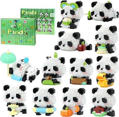 12 Days Advent Calendar 2025 Kids, 12 Packs Panda Building Blocks Set, Advent Calendar 2025 Boys for 6+ Years Old, Christmas Gifts for Girls and Boys, Party Favors (Panda)