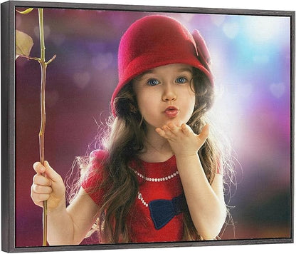 Personalized Custom Canvas Prints: Photo On Canvas (Black, 24x36) Transform Your Photos into Stunning Framed Wall Art Digitally Printed Photo To Canvas Ideal for Home Decor, Gifts Keepsakes.Made in Texas, USA