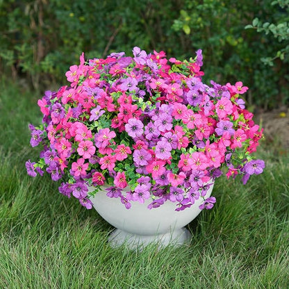Artificial Flowers for Outdoor Indoor Realistic Faux Flower Spring Summer Garden Home Decoration, Hanging Daisy Flower with Eucalyptus Leaves Fake Plants Greenery Balcony Porch Patio Front Door Decor
