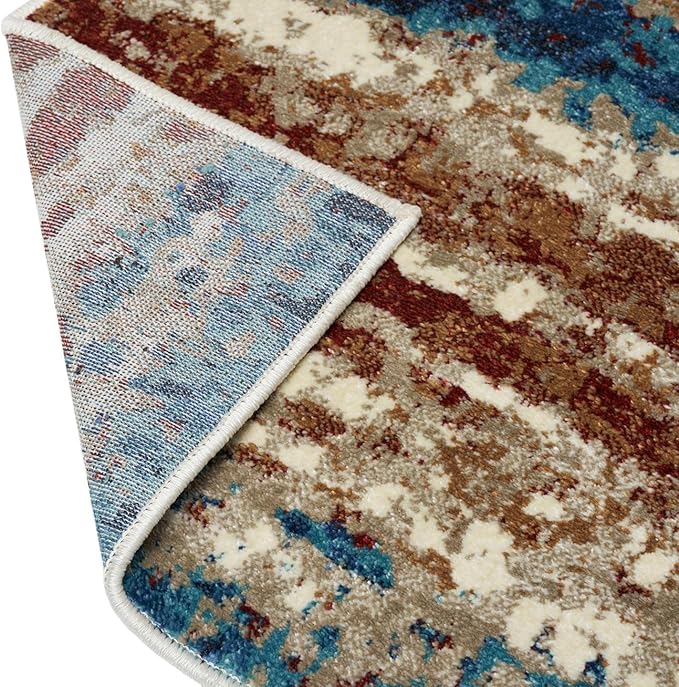 LUXE WEAVERS Lagos Collection 7501 Passion 2x7 Abstract Area Rug