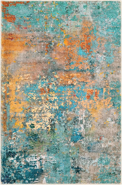 Lahome Modern Abstract Area Rug - 4x6 Colorful Rug for Bedroom Soft Washable Rugs for Living Room Dining Room Non Slip, Contemporary Indoor Carpet for Nursery Office Apartment Playroom Kitchen