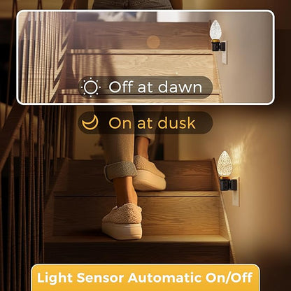 L LOHAS LED Night Light, LED Night Lights Plug into Wall, Dimmable Night Light with Auto Light Sensor, 3000K Warm White 0-100LM, Adjustable Brightness Nightlight, Bathroom Hallway Bedroom