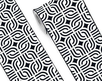 FLFK Wallpaper Border - Black and White Peel and Stick Wall Borders Decal Trim Geometric Pattern 10" x 240"