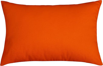 TangDepot Handmade Decorative Solid 100% Cotton Canvas Throw Pillow Covers/Pillow Shams, (12"x20", Orange)