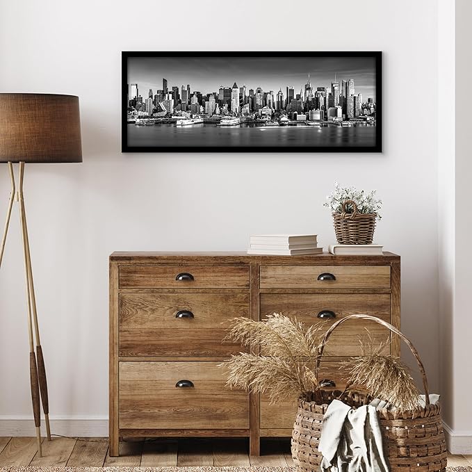 Americanflat 13x36 Picture Frame with Polished Plexiglass - Black Picture Frame - Wide Photo Frames Made of Engineered Wood for Vertical or Horizontal Wall Display - Epic Collection - Black