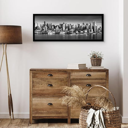 Americanflat 13x36 Picture Frame with Polished Plexiglass - Black Picture Frame - Wide Photo Frames Made of Engineered Wood for Vertical or Horizontal Wall Display - Epic Collection - Black
