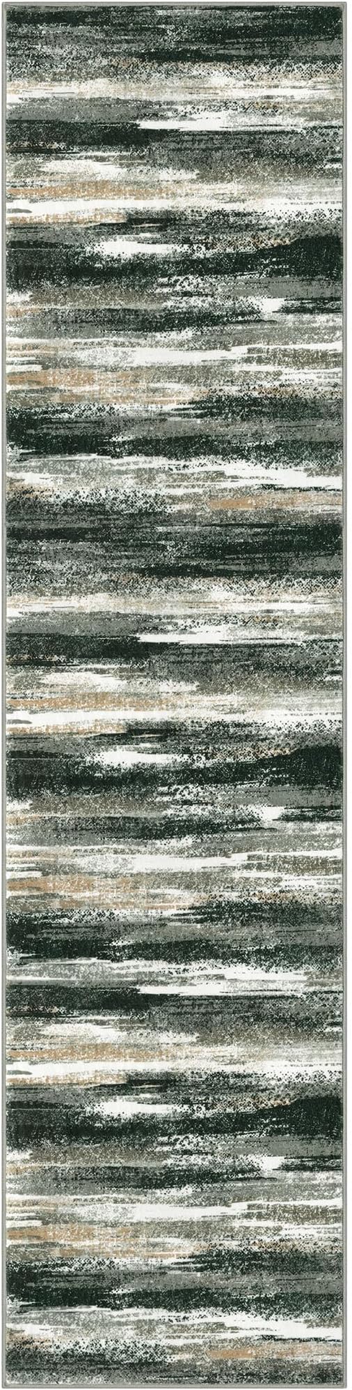 Modern Abstract Hallway Runner Rug, Forest Green Washable Kitchen Runner Non-Slip Soft 2x8 Runner Rug Thin Print Faux Wool Carpet for Entryway Bedroom Laundry Room Indoor