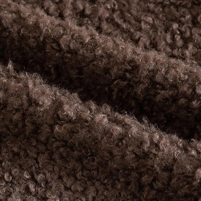 Yaertun Pack of 2 Faux Fur Throw Pillow Covers Decorative Sherpa Boucle Pillow Covers Fuzzy Soft Pillowcases Sheepskin Fleece Cushion Case for Couch Sofa Bed Living Room 12x20 Inch Chocolate