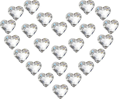 HDCRYSTALGIFTS 24pcs Heart Prisms Suncatchers 20mm Clear Crystal Beads Rainbow Maker Sun Catchers Chandelier Crystals Drop Parts Glass Wedding Valentine's Day Decorations