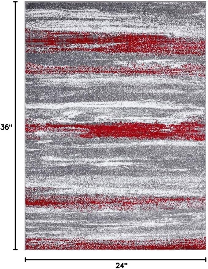 LUXE WEAVERS Modern Abstract Red 2x3 Area Rug