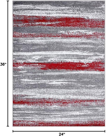 LUXE WEAVERS Modern Abstract Red 2x3 Area Rug