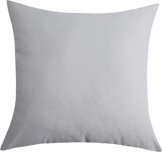 TangDepot Handmade Decorative Solid 100% Cotton Canvas Throw Pillow Covers/Pillow Shams, (14"x14", Gray Stone)