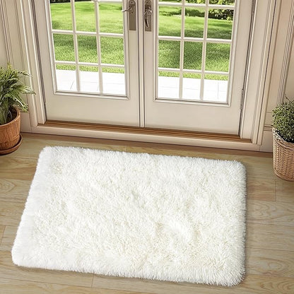 Small Rugs for Bedroom, 2x3 Soft Fluffy Fuzzy Area Rug, Non Slip Shag Rugs for Living Room Dorm Girls Boys, Kids Carpet Modern Home Decor Aesthetic, Cream White