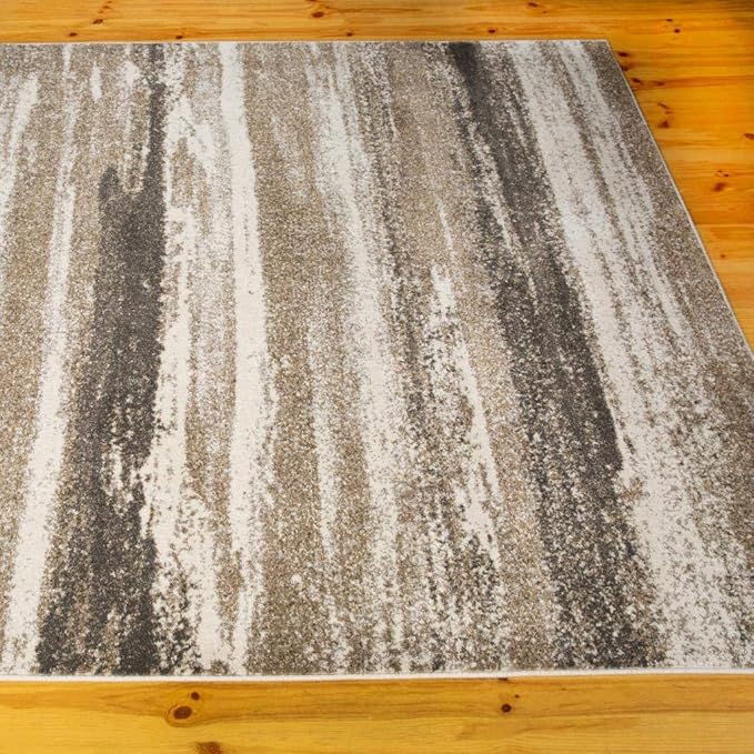 LUXE WEAVERS Lagos Collection 7501 Beige 4x5 Abstract Area Rug