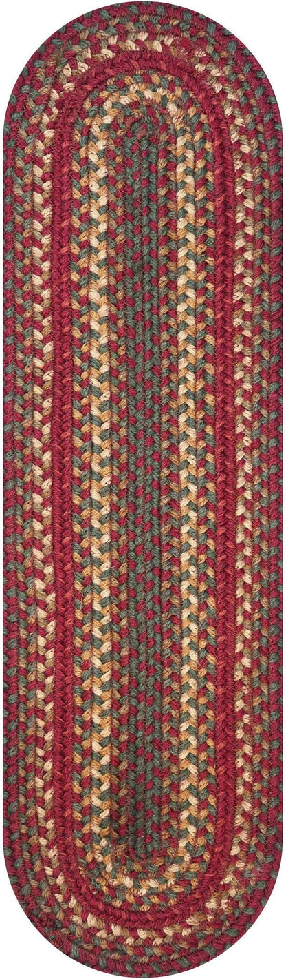 Homespice Cider Barn Jute Braided Table Runner Set of 2-8x28, Oval, Red - Rich Colors, Easy to Clean, Durable and Protects Furniture