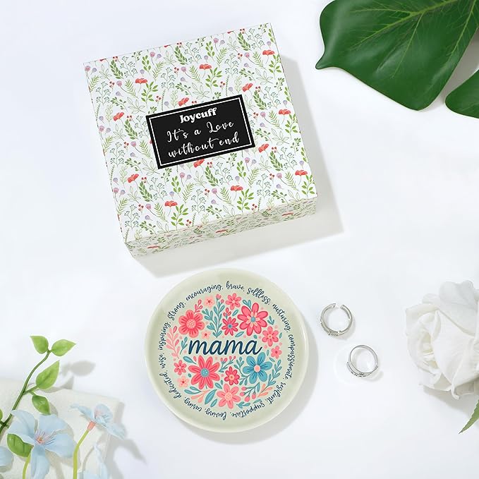 JoycuFF Mama Jewelry Dish New Mom Gifts for Women, Mama Mom to Be Gift Trinket Ring Dish New Mother Essentials