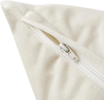 FY FIBER HOUSE Pack of 2 Velvet Throw Pillow Covers Decorative Square Pillowcase Soft Solid Cushion Case for Sofa/Couch Use, 20 x 20 Inch White